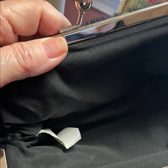 BlackVintage  Faux Fur Frame Clutch with Silver chain strap - Picture 6 of 8